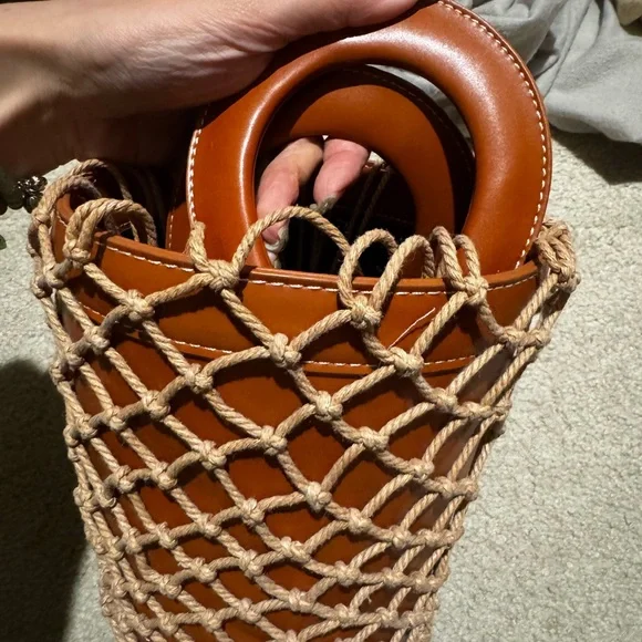 Brown Woven Net Bag - Picture 3 of 6